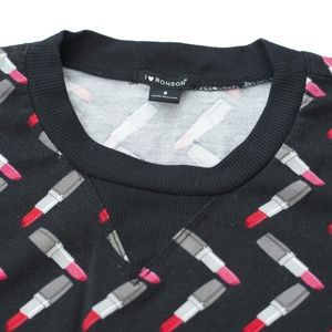 Lipstick pullover crew neck sweatshirt